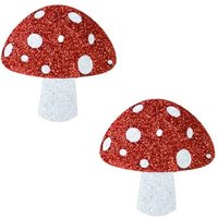 Almost Emoji Sparkly Red Shroom Nipple Cover Pasties