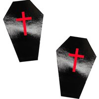 Dom Squad Wet Vinyl Black Coffin Nipple Cover Pasties