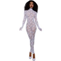 Gloved Bodystocking Dmnd - Os - White