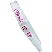 White Bride-to-Be Sash