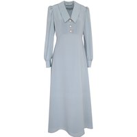 Alcidia da Veiga • blauwe zijden midi jurk • 36