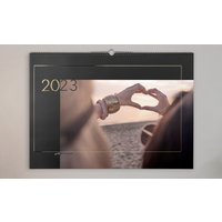 A2 Personalised Wall Calendar with Highlights | Luxurious embossed highlights in gold | High-quality True Matte paper