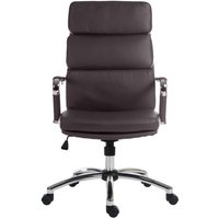 Teknik Office Deco Retro Style Executive Brown Faux Leather Chair with