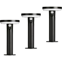 4lite Antheia IP54 Die-Cast Aluminium LED Solar Garden Spike Light with Built in PIR Motion Sensor (Pack of 3)