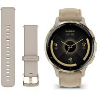 GARMIN Venu 3S - Soft Gold with French Grey Leather Band & French Grey Silicone Band