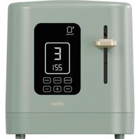 Cello Digital 2 Slice Toaster with One Touch Ghost Panel, Toast Timer and Bagel