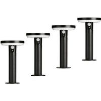 4lite Antheia IP54 Die-Cast Aluminium LED Solar Garden Spike Light with Built in PIR Motion Sensor (Pack of 4)