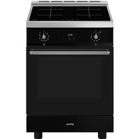 Smeg Concert C6IPBLT2 60cm Wide Electric Cooker with Induction Hoband Pyrolytic Cleaning - Black - A Rated