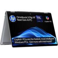 HP OmniBook X Flip 14" 2 in 1 Refurbished Laptop, Copilot+ PC - Intel® Core™ Ultra 5, 512 GB SSD, Silver (Excellent Condition)