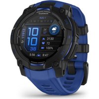 GARMIN Instinct 3 AMOLED Smart Watch - 45 mm, Black with Bolt Blue Silicone Band