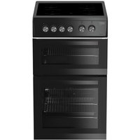 Beko KDVC563AK 50cm Wide Double Oven Electric Cooker with Ceramic Hob - Black - A/A Rated