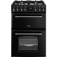 Belling 60cm wide Double Oven Dual Fuel Farmhouse 60DF Mini Range Cooker - Black - A Rated