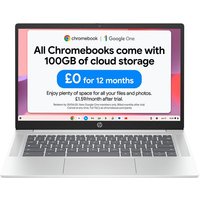 HP 14a-nf0501sa 14" Chromebook - Intel® N100, 128 GB UFS, Silver