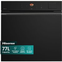 Hisense Hi8 BlackLine BAS6PH8BUKWF Wifi Connected Built In Electric Single Oven with Pyrolytic Cleaning - Black - A+ Rated