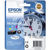 EPSON Alarm Clock 27 Cyan, Magenta & Yellow Ink Cartridges - Multipack