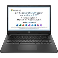 HP 14s-dq3500sa 14" Refurbished Laptop - Intel® Celeron®, 64 GB eMMC, Black (Very Good Condition)