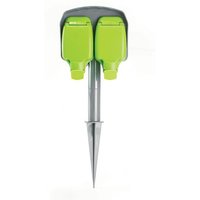 Status 2 Way 15 Metre IP54 Outdoor Spike Extension Lead, Green