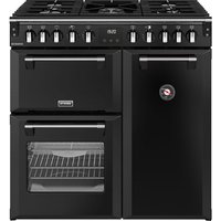 Stoves Richmond 90cm wide Dual Fuel Range Cooker with Gas Hob - Black - A/A/A Rated