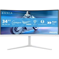 PHILIPS Evnia 34M2C5501/00 Wide Quad HD 34" Curved VA LCD Gaming Monitor - Grey & White