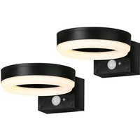 4lite Antheia Solar Sleek IP54 LED Outdoor Wall Light with Built in PIR Motion Sensor (Pack of 2)
