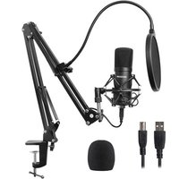 ProSound USB Condenser Cardioid Microphone with Boom Arm Kit and Pop Filter