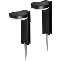 4lite Antheia Solar IP54 Die-Cast Aluminium LED Outdoor Step Light with Built in PIR Motion Sensor (Pack of 2)