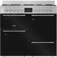 Hotpoint RH100FA21BX 100cm wide Dual Fuel Range Cooker with Gas Hob - Stainless Steel / Black - A Rated