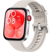 HUAWEI Watch Fit 3 - Silver with White Fluoroelastomer Strap