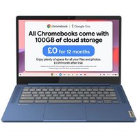 LENOVO IdeaPad Slim 3 14" Chromebook - MediaTek Kompanio 520, 64 GB eMMC, Blue