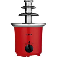 TOWER T19051RD Chocolate Fountain - Red & Silver