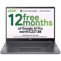 ACER 514 14" Chromebook Plus - Intel® Core™ 3, 128 GB eMMC, Grey