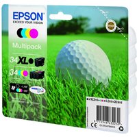 EPSON 34 Golf Ball Cyan, Magenta & Yellow Ink Cartridges - Multipack