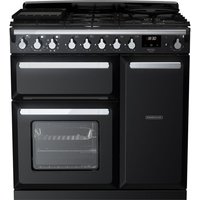 RANGEMASTER ESDL90DFPGBL/CM1 Estel Deluxe 90cm Dual Fuel Range Cooker - Black & Chrome