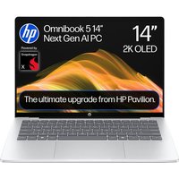 HP OmniBook 5 NGAI 14" Refurbished Laptop - Snapdragon X1, 512 GB SSD, Glacier Silver (Excellent Condition)