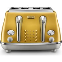 De'Longhi Icona Capitals 4 slice New York Yellow Toaster CTOC4003.Y - Yellow
