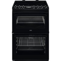 AEG 6000 SteamBake CCX6740ACB 60cm Wide Double Oven Electric Cooker with Ceramic Hob - Black - A Rated
