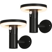 4lite Antheia Solar IP54 Die-Cast Aluminium LED Outdoor Wall Light with Built in PIR Motion Sensor (Pack of 2)
