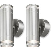 4LITE Marinus Range 4L2/2307 Smart LED Outdoor Wall Light - Stainless Steel, Twin Pack