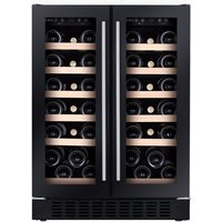 CDA 40 Bottle Capacity Dual Zone Freestanding 60cm Under Counter Wine Cooler - Black