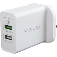 VELD VH30CW Super Fast 2-Port 30 W Wall Charger - White