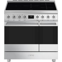 Smeg Symphony C92IPX2 90cm wide Electric Range Cooker with Induction Hob and Pyrolytic Cleaning - Stainless Steel - A/A Rated