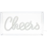 GLOBAL GIZMOS 51449 LED Neon Cheers Sign - White