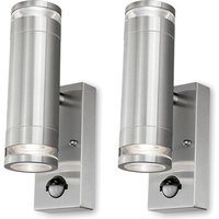 4LITE Marinus Range 4L2/2306 Smart LED Outdoor Wall Light - Stainless Steel, Twin Pack