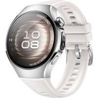 HUAWEI Watch 5 - Silver with White Composite Leather Strap, 42 mm