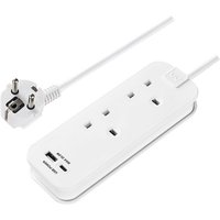 MASTERPLUG TAEUR2UAC20 2-Socket Extension Lead with USB