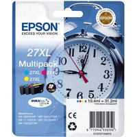 EPSON Alarm Clock 27XL Cyan, Magenta & Yellow Ink Cartridges - Multipack