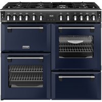 Stoves Richmond Deluxe 100DF 100cm wide Dual Fuel Range Cooker with Gas Hob - Midnight Blue - A Rated