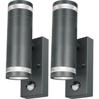 4LITE Marinus Range 4L2/2308 Smart LED Outdoor Wall Light - Anthracite, Twin Pack