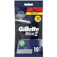 Gillette Blue II Wegwerpscheermesjes met Vaste Kop - 10 Pcs