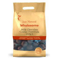 Just Natural Wholesome Milk Chocolate Coated Hazelnuts 250g